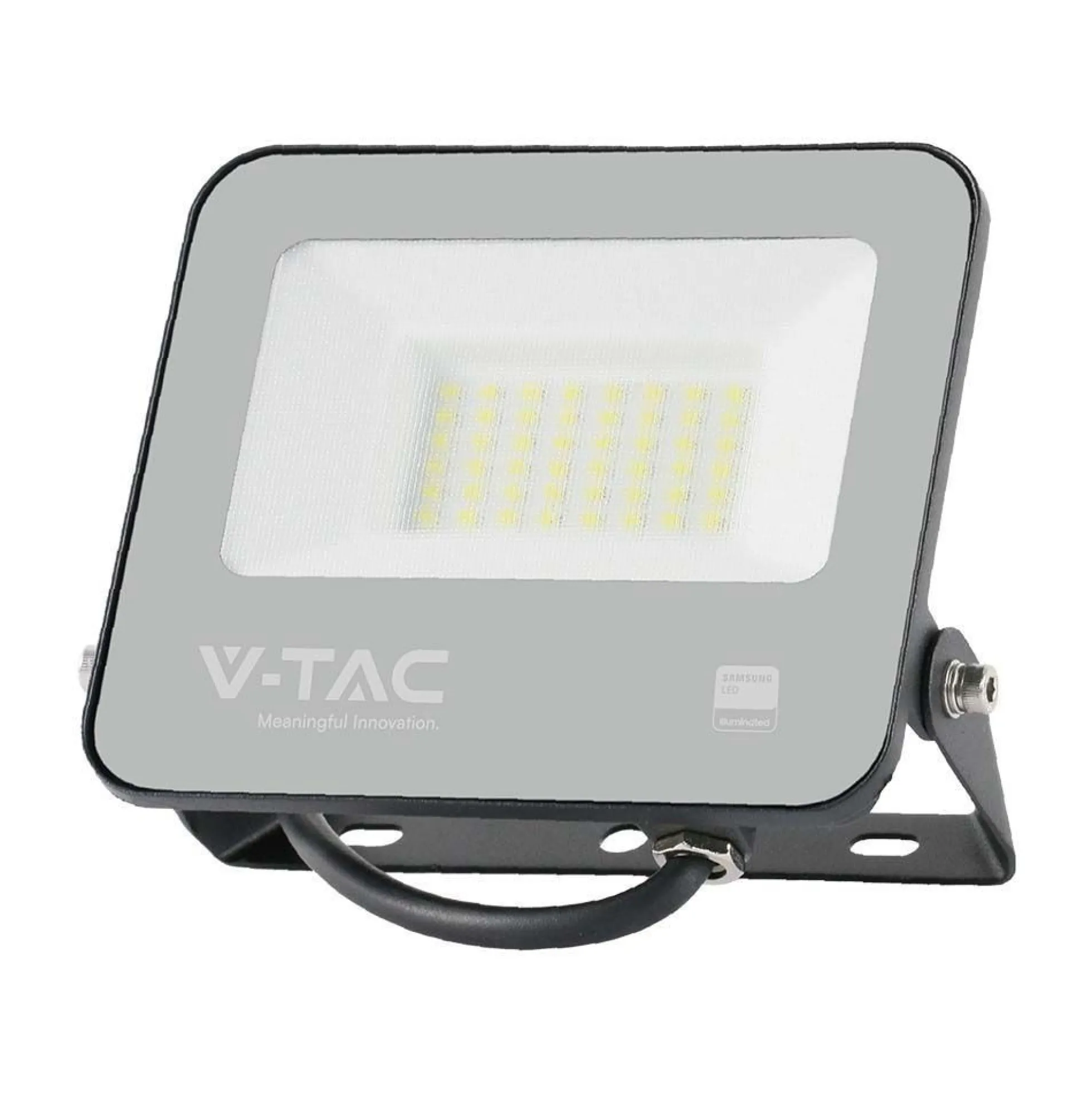V-Tac 30W LED projektør, 135lm/W - Samsung LED chip, udendørs arbejdslampe, 1m ledning, IP65