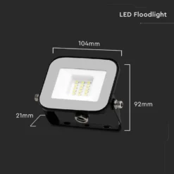 V-Tac 10W LED projektør - Samsung LED chip, arbejdslampe, udendørs, 735 lm, IP65