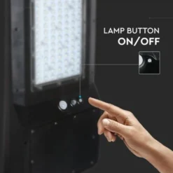 V-Tac 40W Solcelle gadelampe LED - Sort, inkl. solcelle, fjernbetjening, sensor, IP65 (3 års garanti)