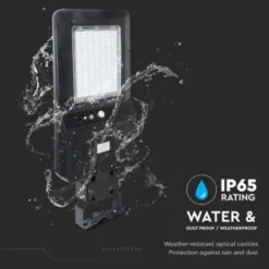 V-Tac 40W Solcelle gadelampe LED - Sort, inkl. solcelle, fjernbetjening, sensor, IP65 (3 års garanti)