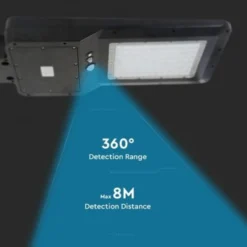 V-Tac 40W Solcelle gadelampe LED - Sort, inkl. solcelle, fjernbetjening, sensor, IP65 (3 års garanti)