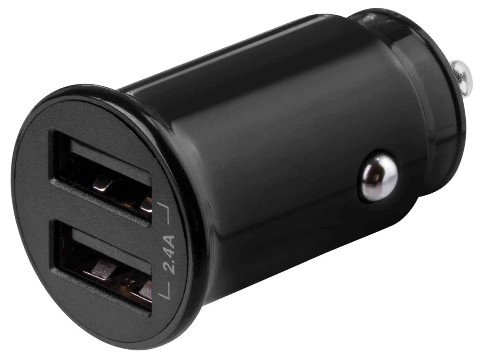 12/24 V USB-biloplader, kompakt størrelse, dobbelt USB-A porte