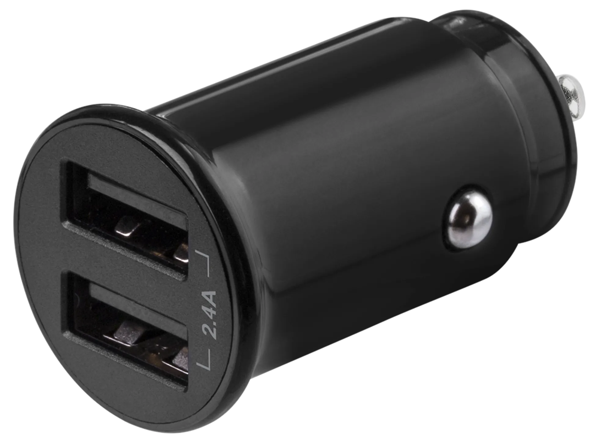 12/24 V USB-biloplader, kompakt størrelse, dobbelt USB-A porte