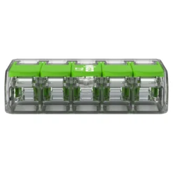 WAGO Green Samlemuffe 5x0,2-4 mm² transparent med grøn pal, serie 221