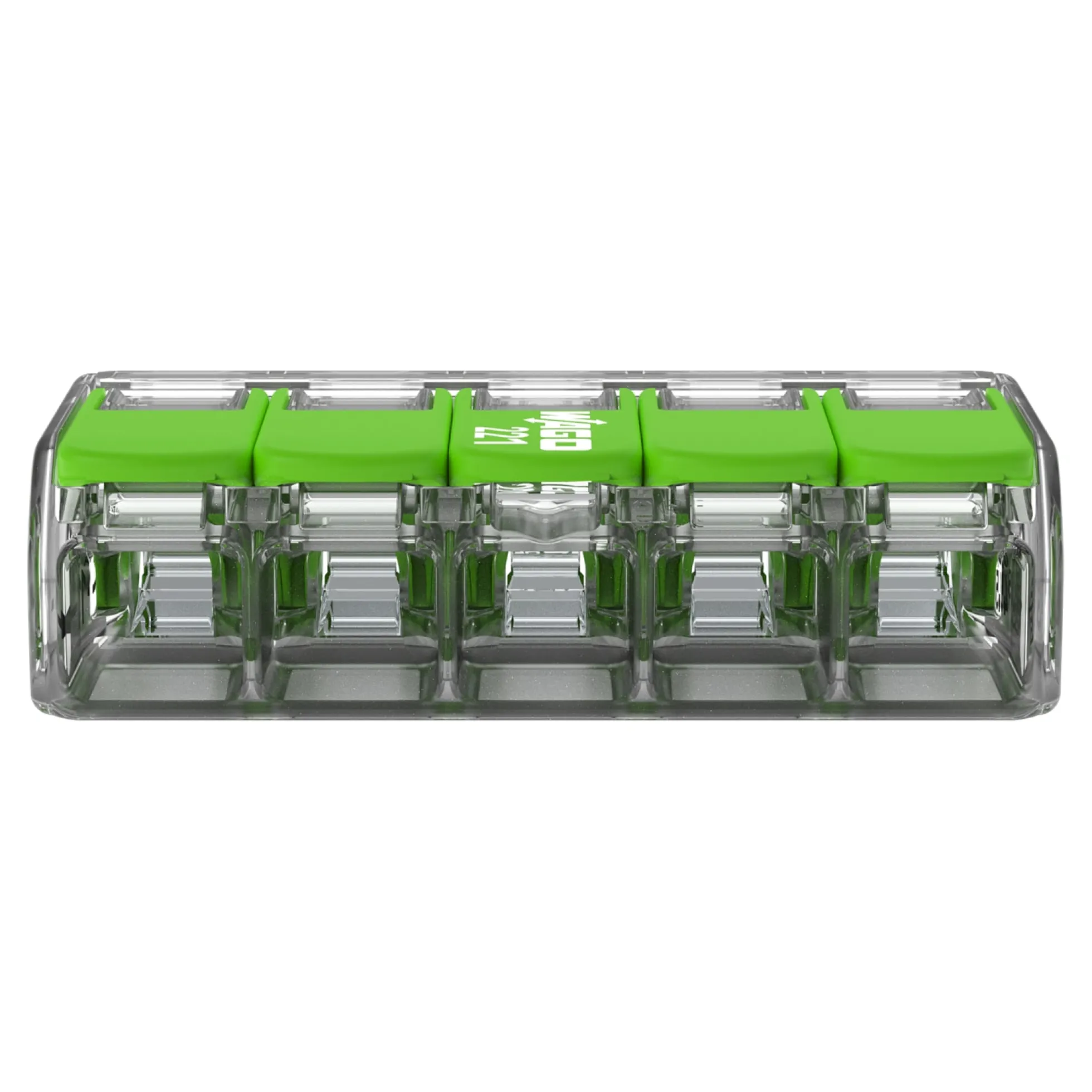 WAGO Green Samlemuffe 5x0,2-4 mm² transparent med grøn pal, serie 221