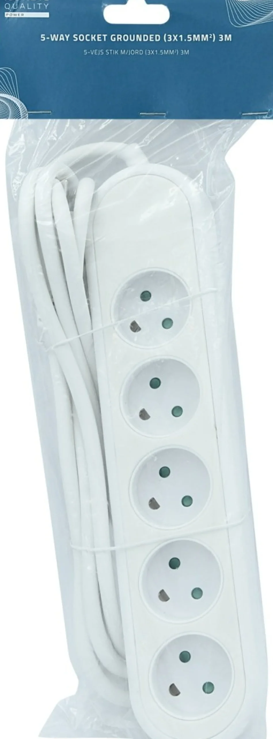 5-way socket grounded (D),3m