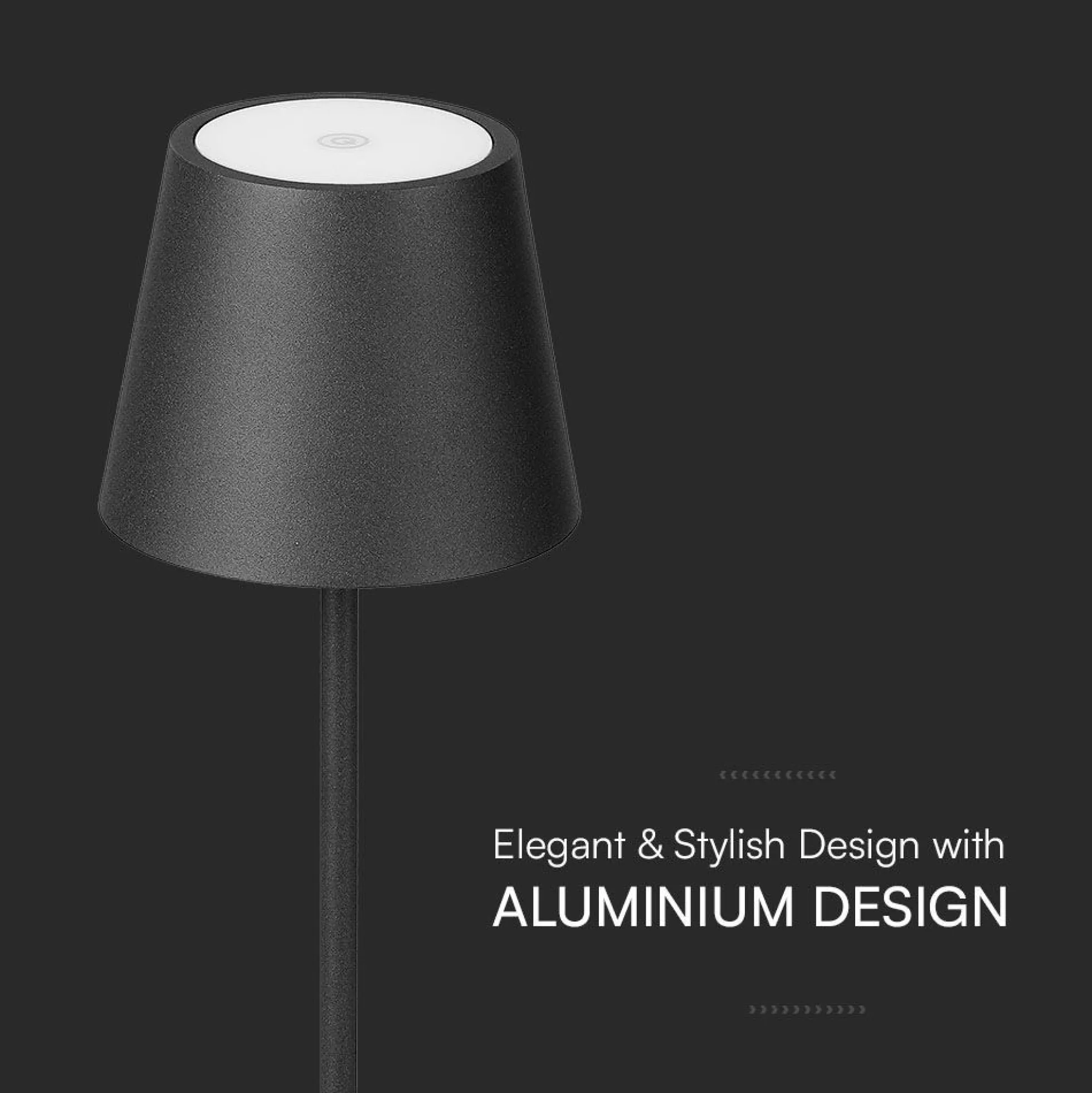 1,5W berørings-dæmpbar LED bordlampe, IP54, 3000K, genopladelig - V-Tac