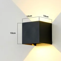 6W CUBIC PRO væglampe, IP65, sort, sløjfbar, justerbar, firkantet, op/ned, udendørs, inkl. lyskilde, Dæmpbar: Ikke dæmpbar, Kulør: Neutral