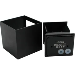 6W CUBIC PRO væglampe, IP65, sort, sløjfbar, justerbar, firkantet, op/ned, udendørs, inkl. lyskilde, Dæmpbar: Ikke dæmpbar, Kulør: Neutral