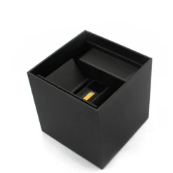6W CUBIC PRO væglampe, IP65, sort, sløjfbar, justerbar, firkantet, op/ned, udendørs, inkl. lyskilde, Dæmpbar: Ikke dæmpbar, Kulør: Neutral
