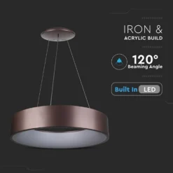 30W dæmpbar LED lysekrone, kaffefarvet, 600 mm diameter, 1200 mm højde, 3000K, 2250 lumen, 80Ra, IP20
