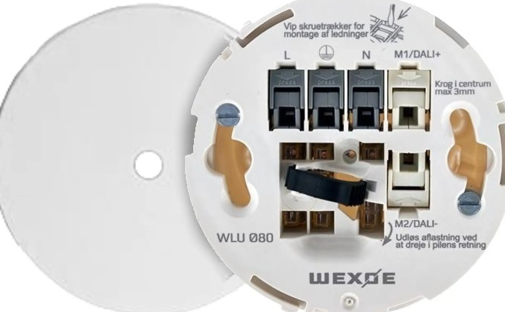 Wexøe lampeudtag WLU Ø80, universal