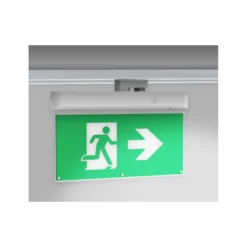 3W 3-faset LED EXIT skilt til skinne, 2 timers batteri, Inkl. piktogrammer