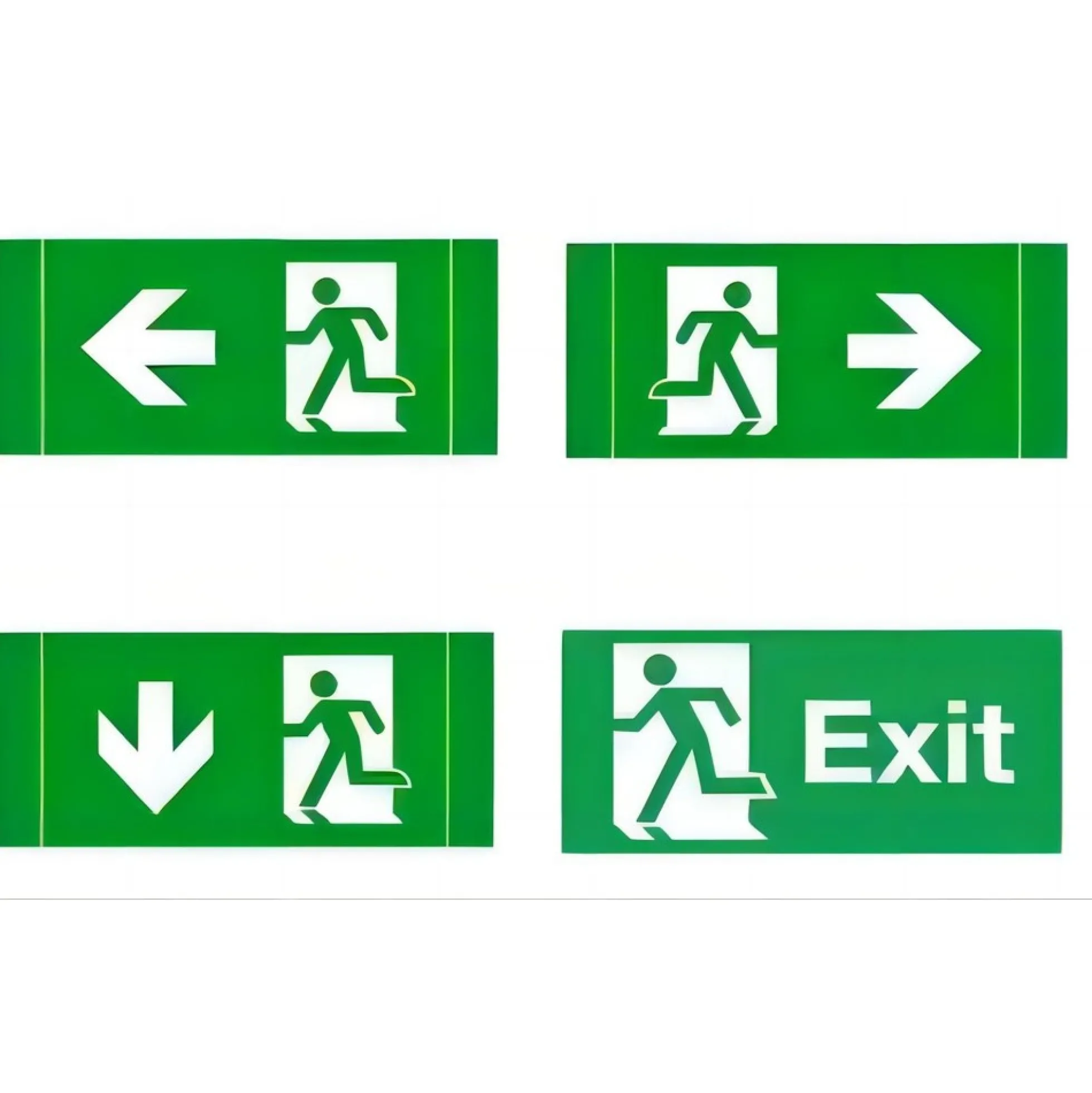 3W 3-faset LED EXIT skilt til skinne, 2 timers batteri, Inkl. piktogrammer