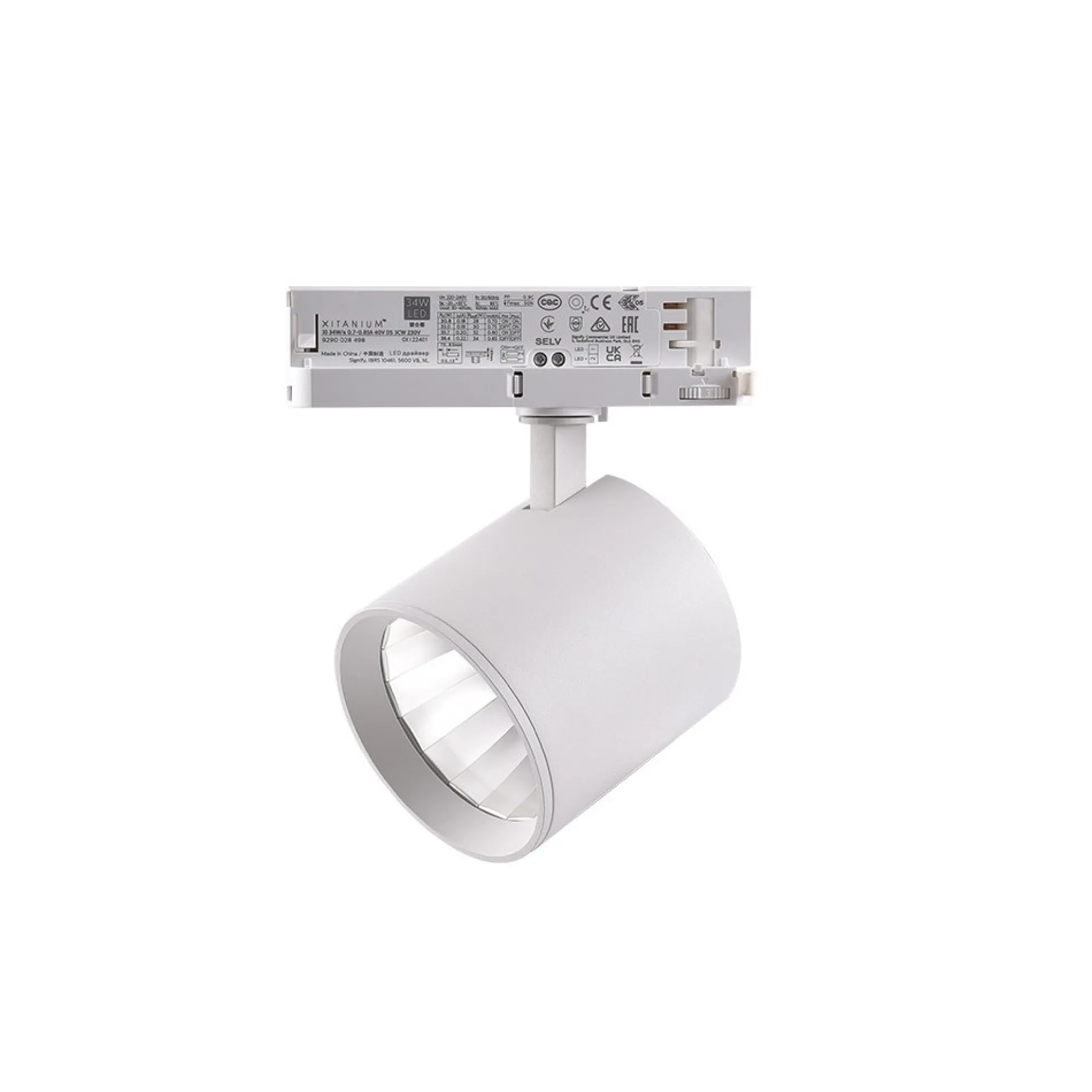 30W 3-faset vækst skinnespot, 24° spredning, 2800 lumen, 95Ra, hvid