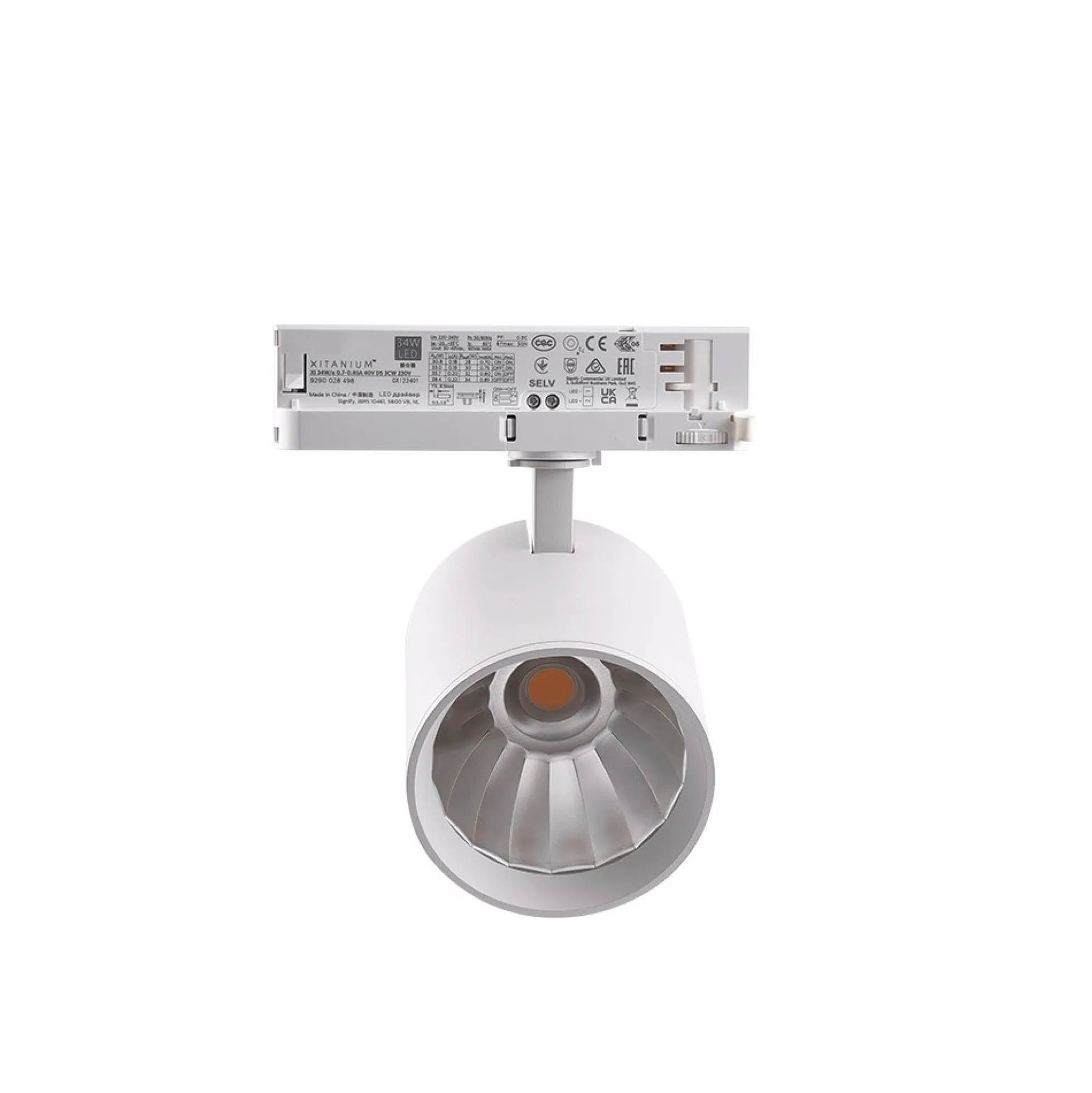 30W 3-faset vækst skinnespot, 24° spredning, 2800 lumen, 95Ra, hvid