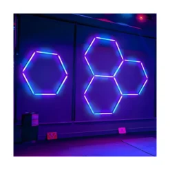 50W Hexagon RGBIC 3 felter komplet sæt, inkl. bluetooth controller og strømforsyning, RGBIC
