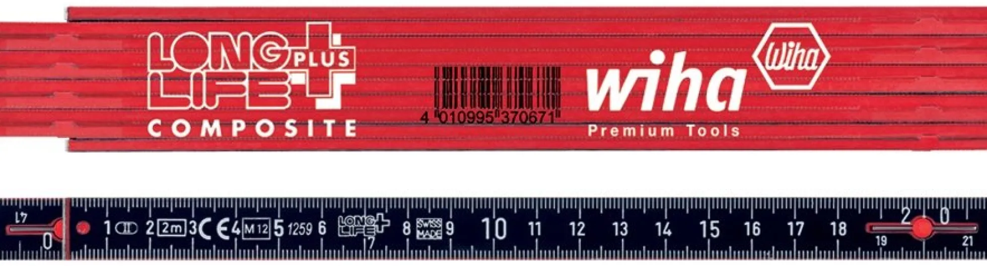 Wiha Longlife®Plus Composite tommestok, 10 led, 2 meter