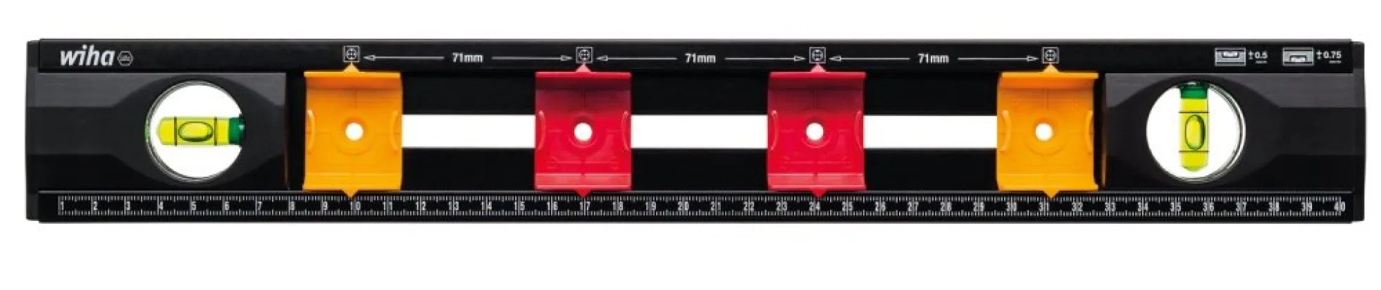 Wiha vaterpas, 40 cm, med variable afstandsmarkører