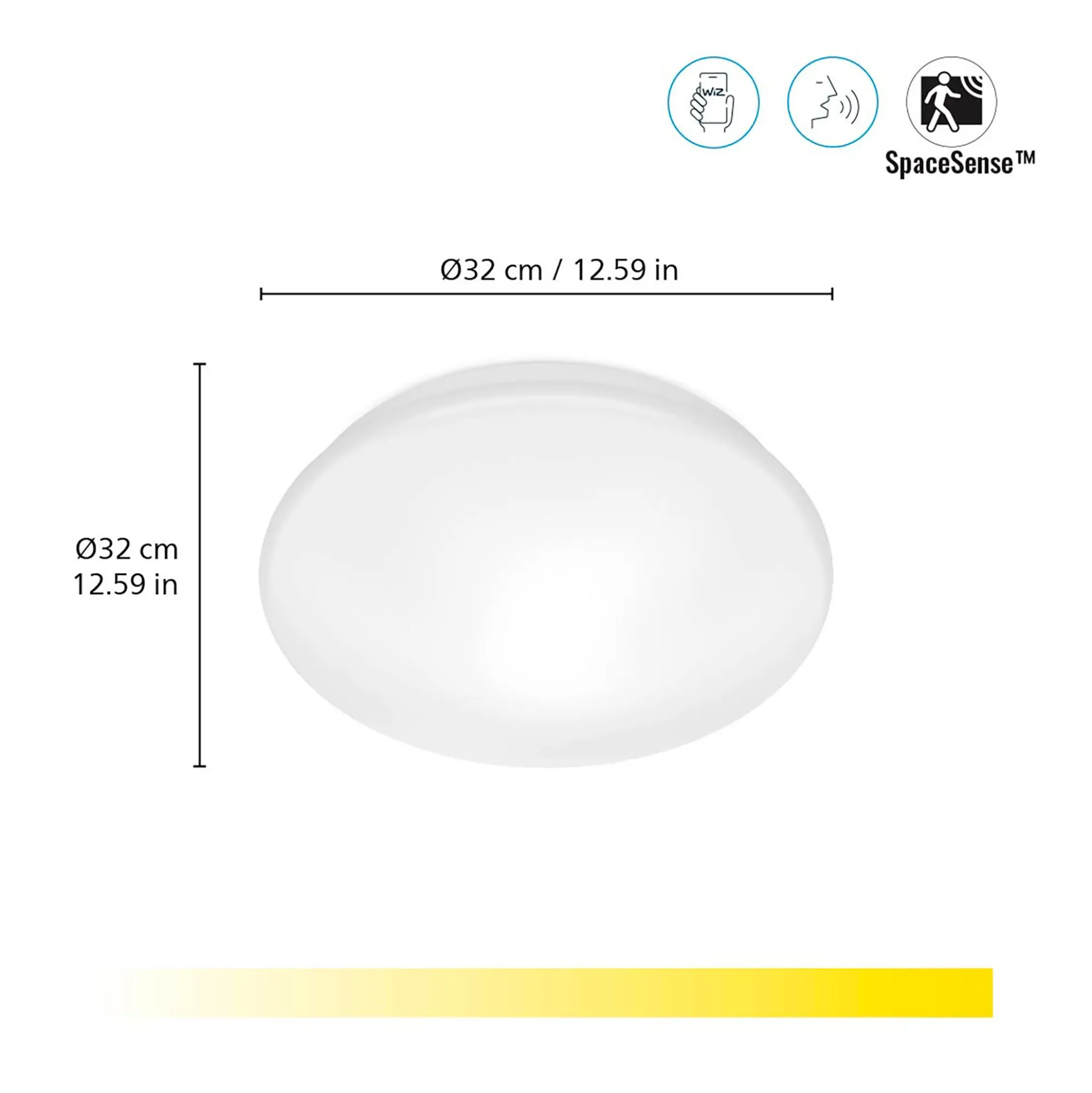 WiZ Adria plafond, Ø32 cm, 1600lm, 2700K (dæmpbar), 17W, WiFi/Matter