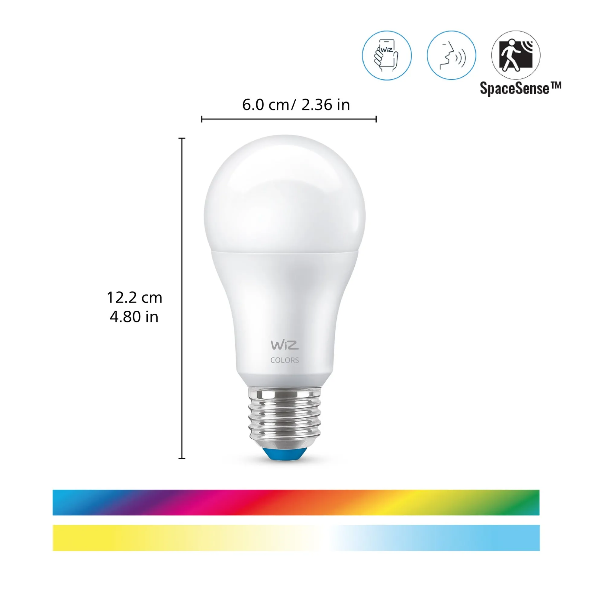 WiZ E27 LED-pære, A60, 806lm, Color, 8,5W, WiFi/Matter