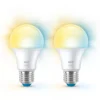 WiZ E27 LED-pære, A60, 806lm, Tunable White, 8 W, WiFi/Matter - 2 pak