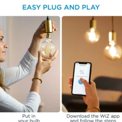 WiZ E27 LED-pære, Globe klar G125, 650lm, Tunable White, 7W, WiFi/Matter
