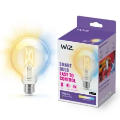 WiZ E27 LED-pære, Globe klar G95, 650lm, Tunable White, 7W, WiFi/Matter