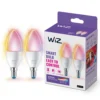 WiZ E14 LED-pære, kerte, 470lm, Color, 4,9W, WiFi/Matter - 2 pak