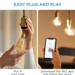 WiZ E27 LED-pære, ST64 amber, 810lm, Tunable White, 7W, WiFi/Matter