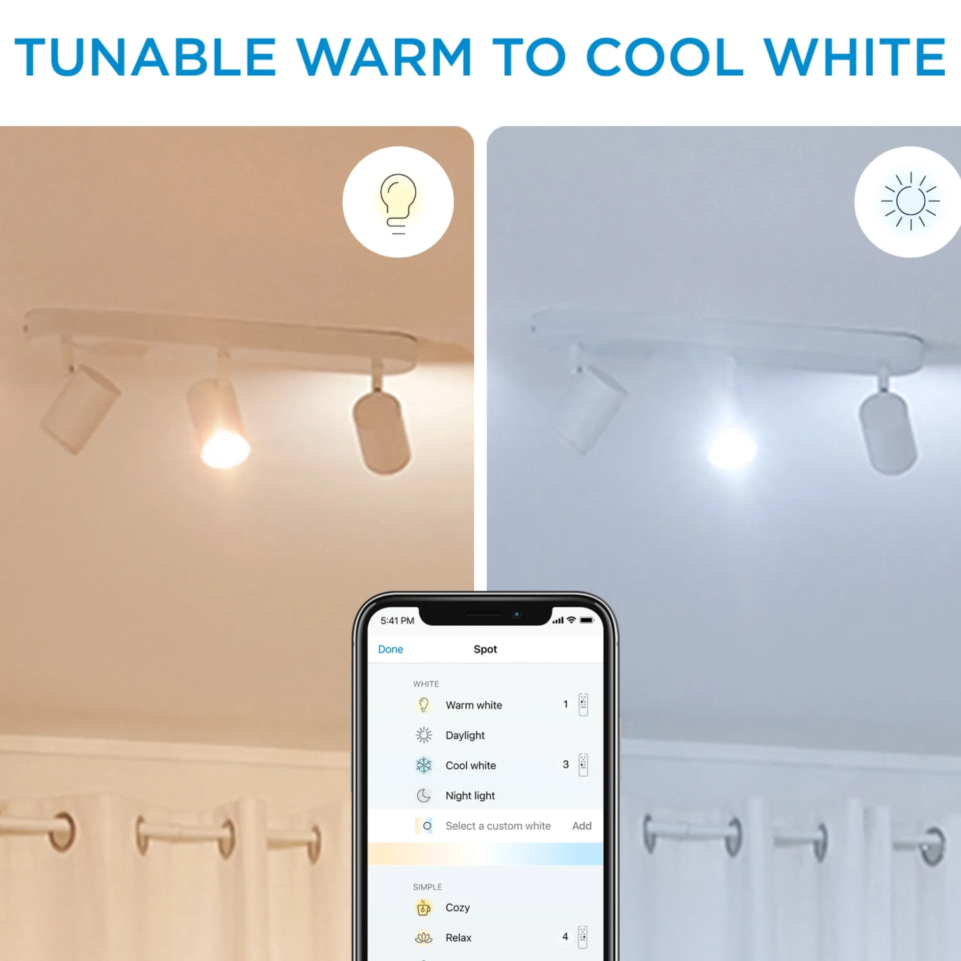 WiZ Imageo spotlampe med 3 spots, 345lm, Tunable White, hvid (restsalg)