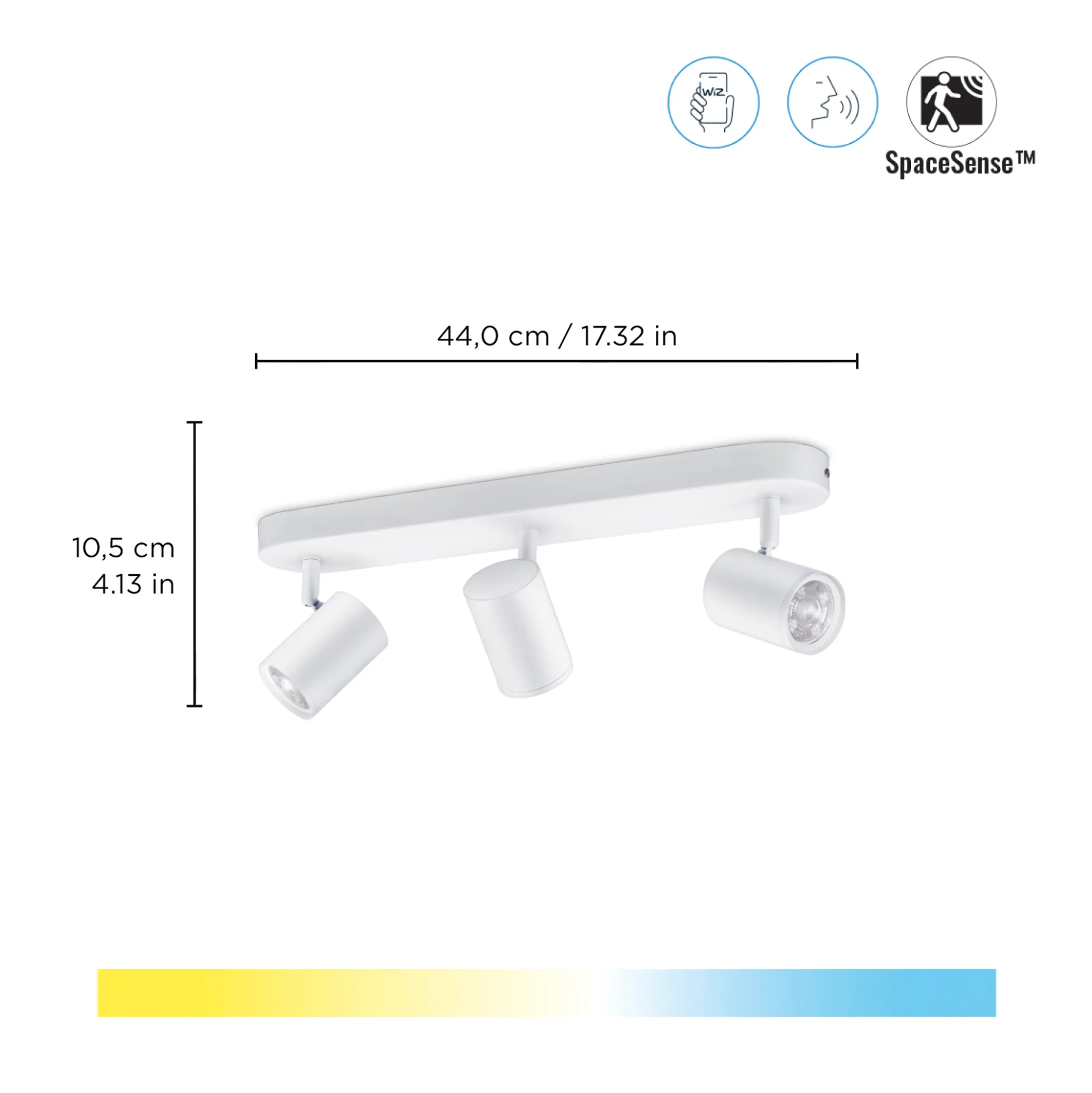 WiZ Imageo spotlampe med 3 spots, 345lm, Tunable White, hvid (restsalg)