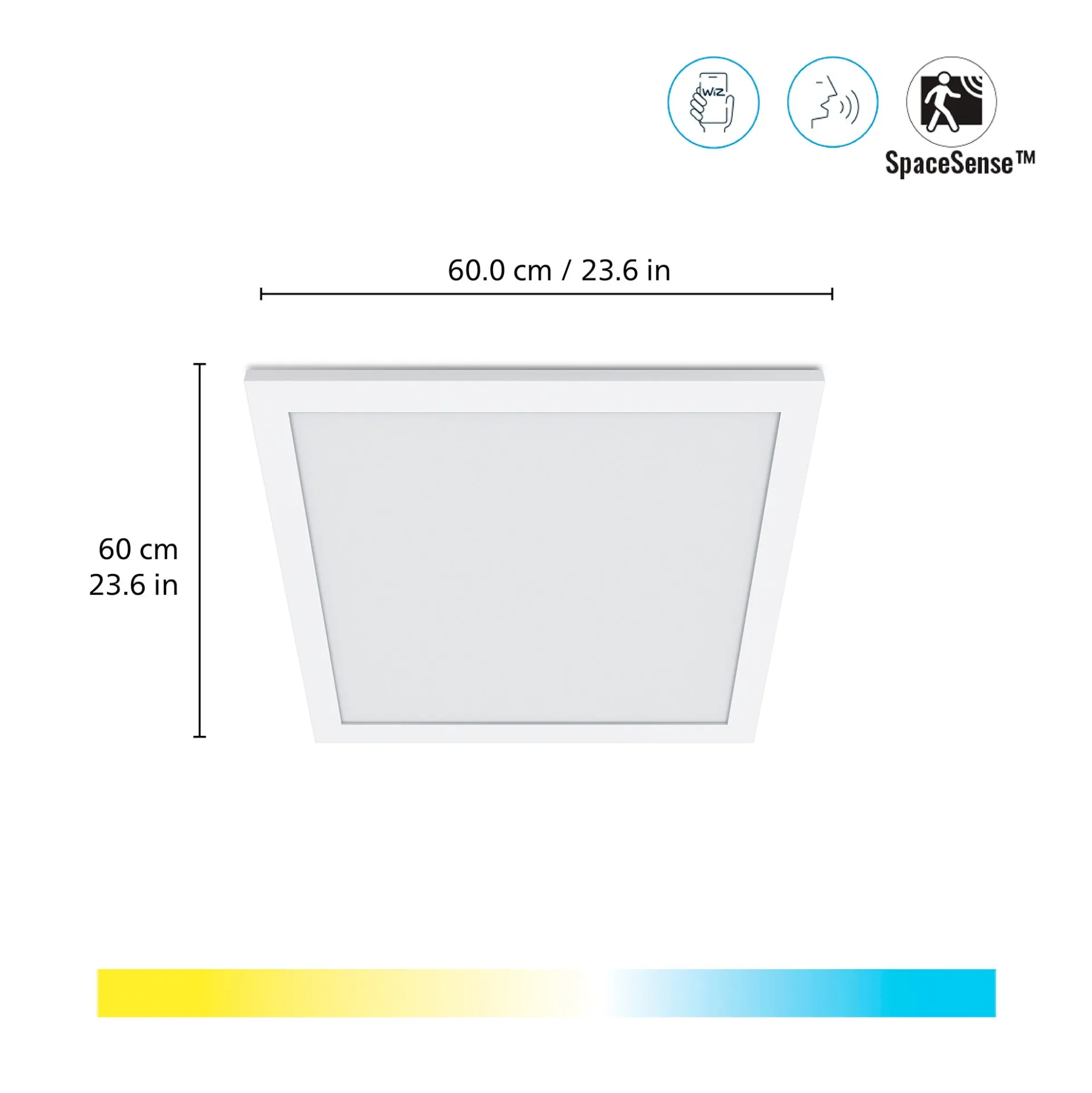 WiZ LED-panel 60x60 cm, 3400lm, Tunable White, hvid