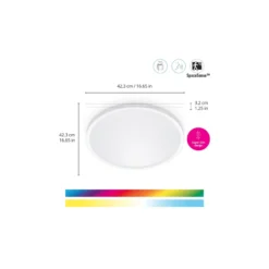 WiZ SuperSlim plafond, Color, Ø43, 118lm, 22W, WiFi/Matter, hvid