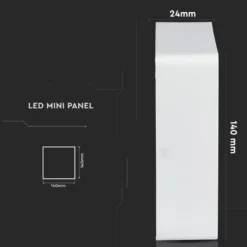 12W kvadratisk LED loftlampe, 900lm, 140x140mm, flicker free, hvid kant, kold hvid - V-TAC