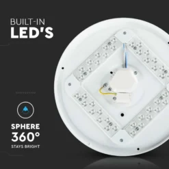 36W LED Dome Lys med Stjernehimmel Dæksel, 450mm, CCT 3in1 Rundt, 3900lm