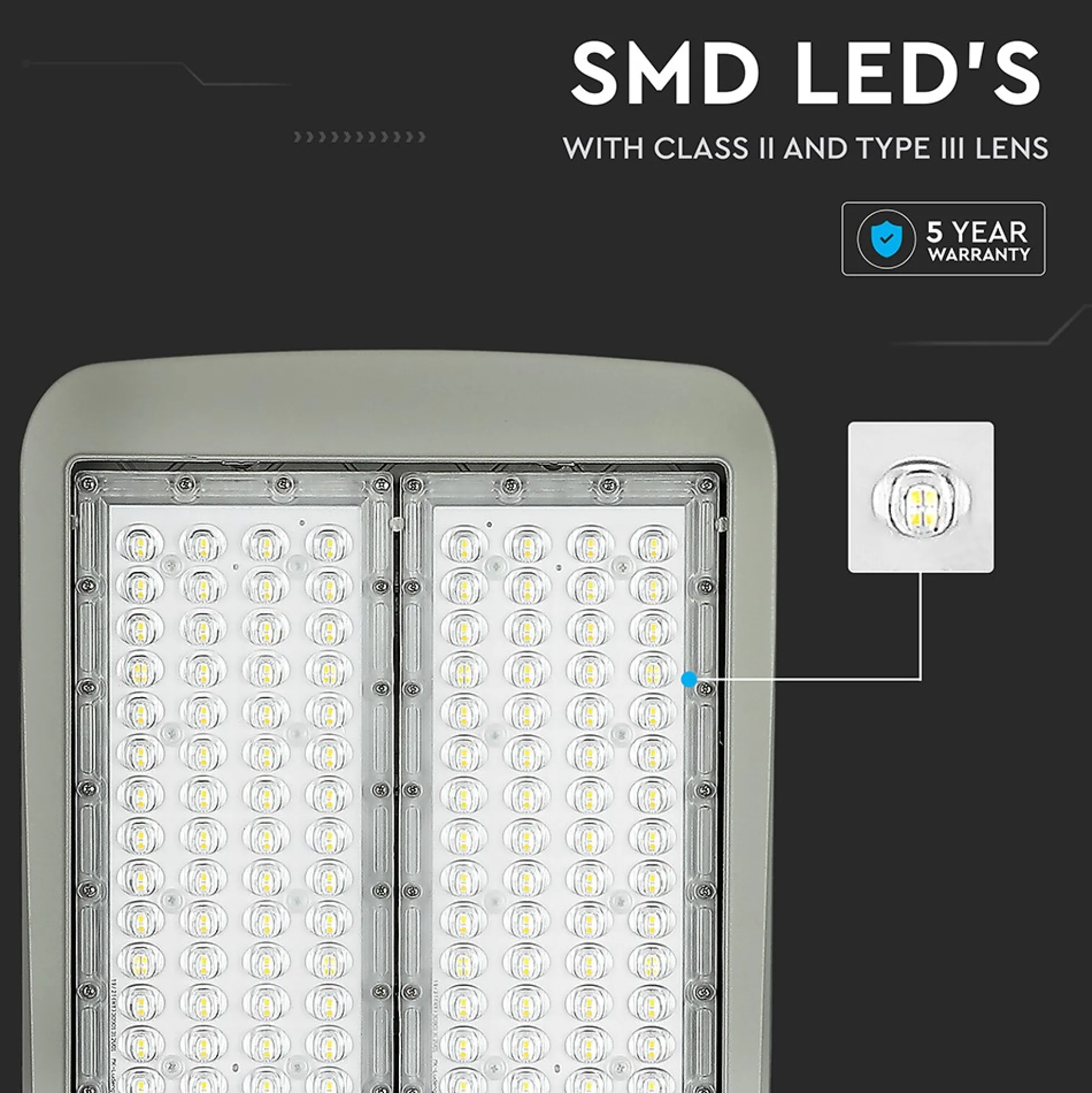 100W LED gadelampe, 140lm/W, 5700K, IP65, IK08, aluminium - Samsung LED chip, Inventronics driver