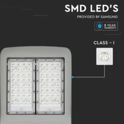 100W LED gadelampe, 140lm/W, 14.000lm, Samsung LED chip, grå, udendørs, 5700K