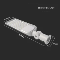 100W LED gadelygte med Samsung chip, fotocellesensor og 4000K lysfarve