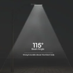100W LED gadelygte med Samsung chip, fotocellesensor og 4000K lysfarve