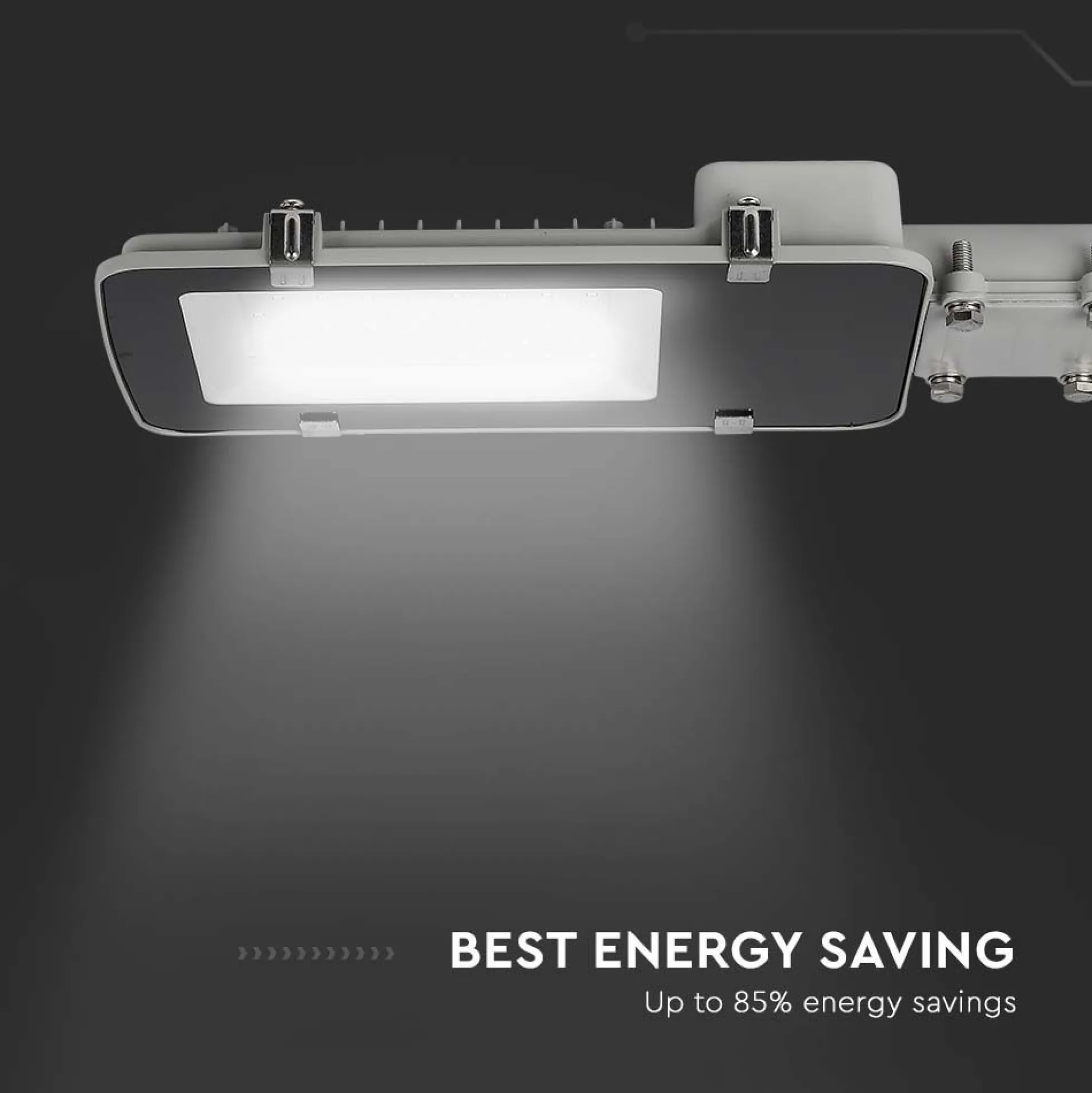 100W LED gadelygte med Samsung chip, 4000K, grå hus