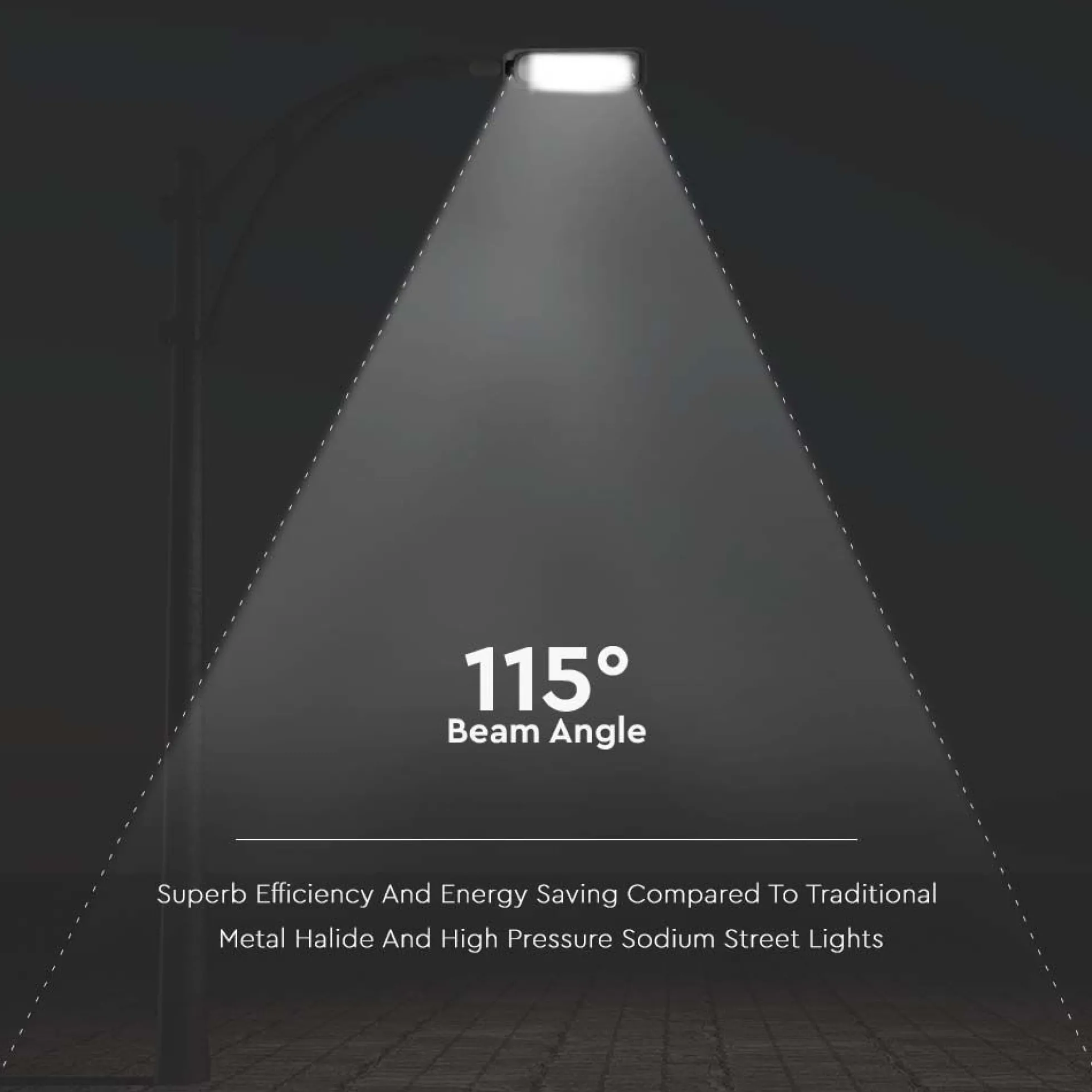 50W LED gadelys med 4000K lysfarve, 4270lm, RA70, IP65