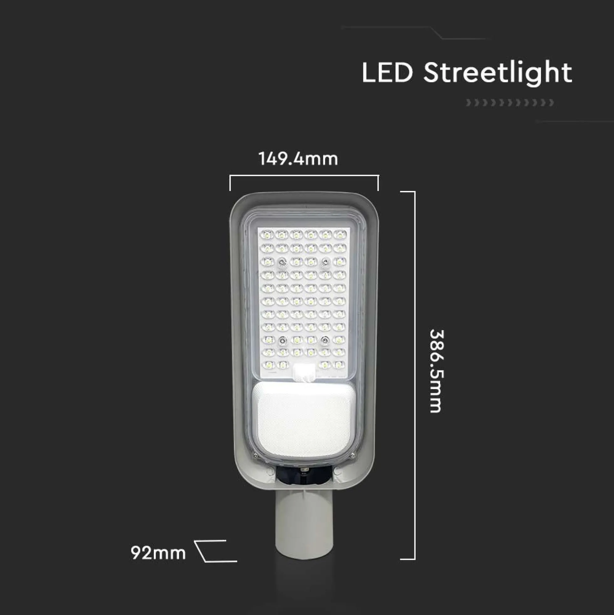 50W LED gadelys med 4000K lysfarve, 4270lm, RA70, IP65