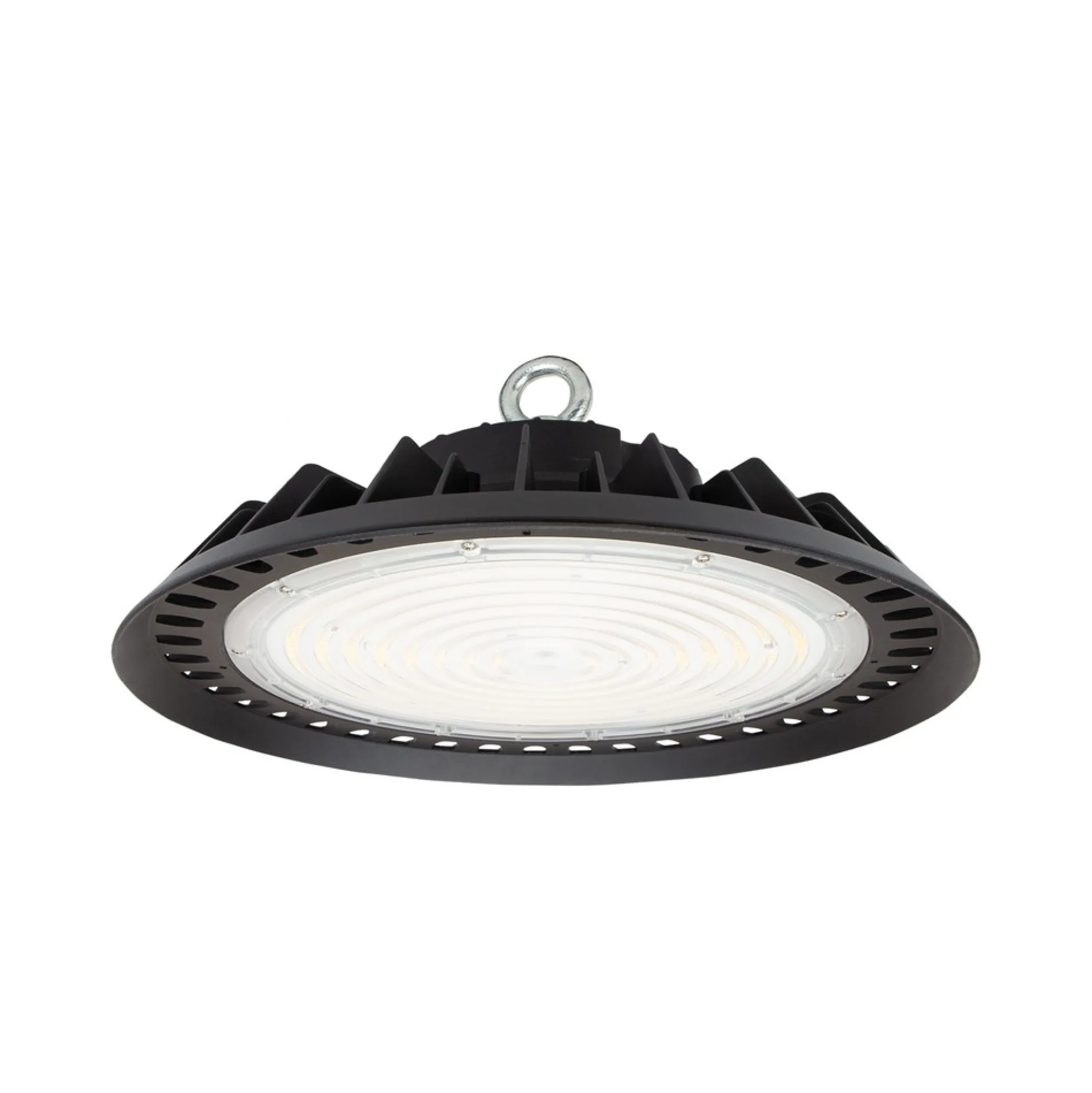 200W LED high bay, 180lm/W, DALI dæmpbar, 90 grader, IP65, IK08, sort kabinet, 4000K