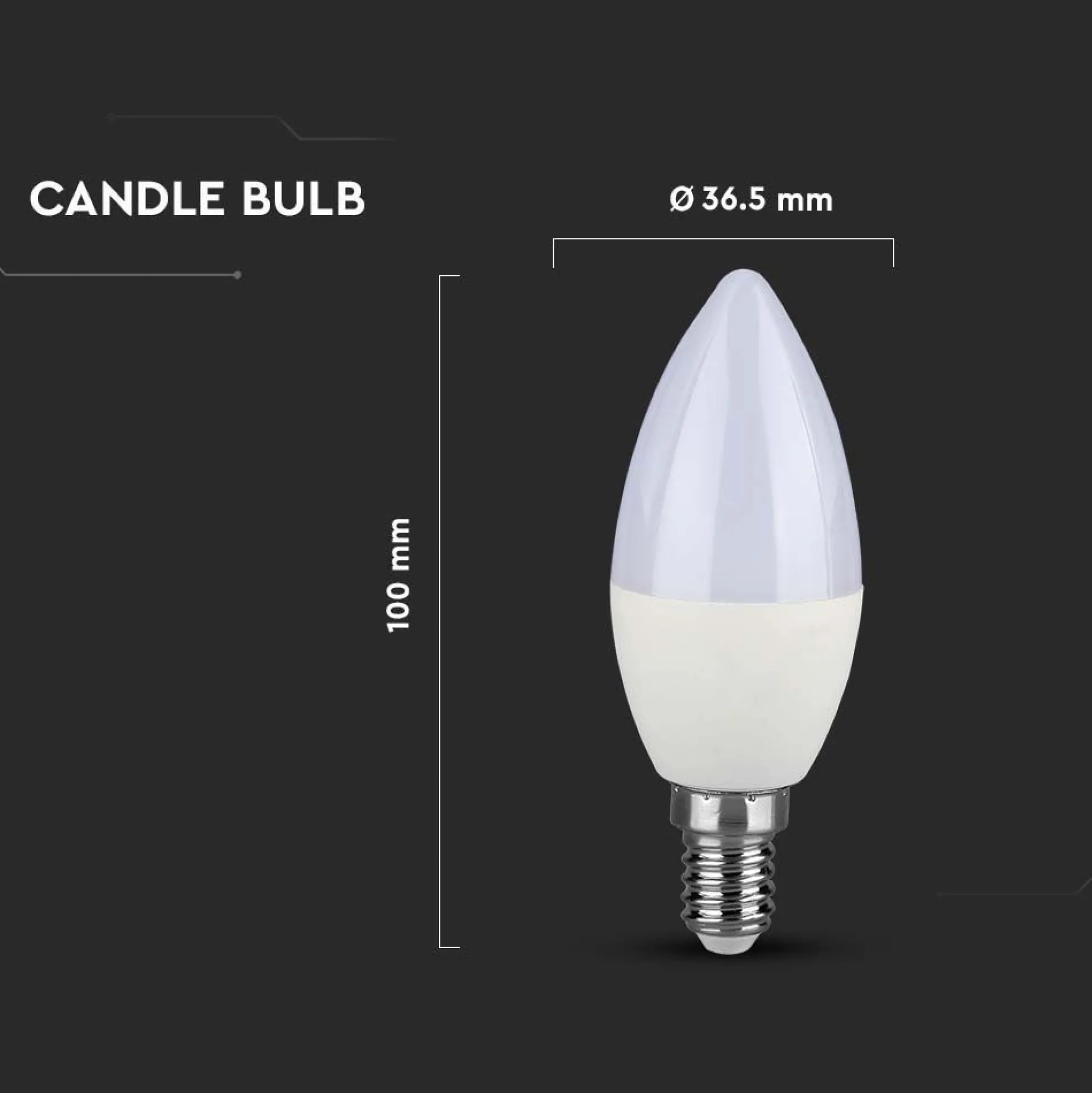 2.9W LED kertepære, E14 fatning, 3000K, 250lm, RA80