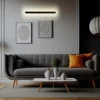 20W LED lineær væglampe, 101cm, IP65, 3000K, sort - Kulør: Varm
