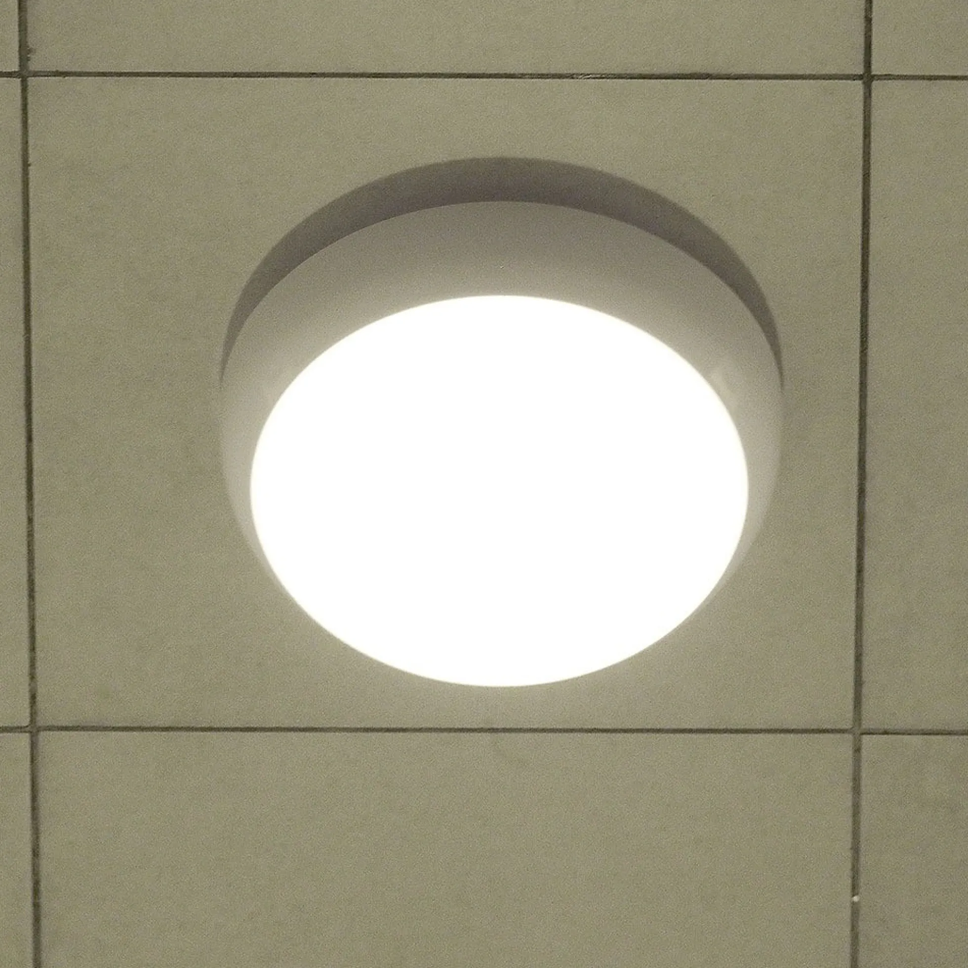 10W LED loftlampe med nødlys, IP65, Samsung LED chip, 3 timers batteritid, Ø32cm, bulkhead - Kulør: Neutral (restsalg)