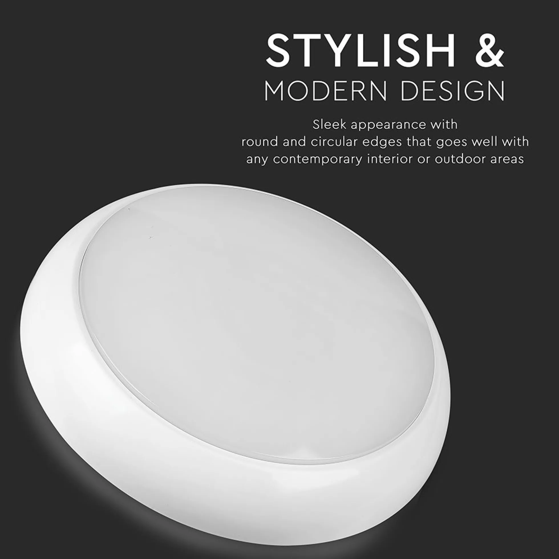 10W LED loftlampe med nødlys, IP65, Samsung LED chip, 3 timers batteritid, Ø32cm, bulkhead - Kulør: Neutral (restsalg)