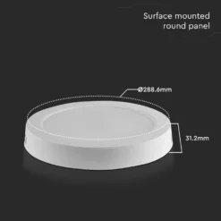 24W LED loftslampe, Ø28,9cm, højde: 3,12cm, hvid kant, varm kulør