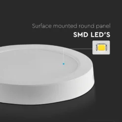 24W LED loftslampe, Ø28,9cm, højde: 3,12cm, hvid kant, varm kulør